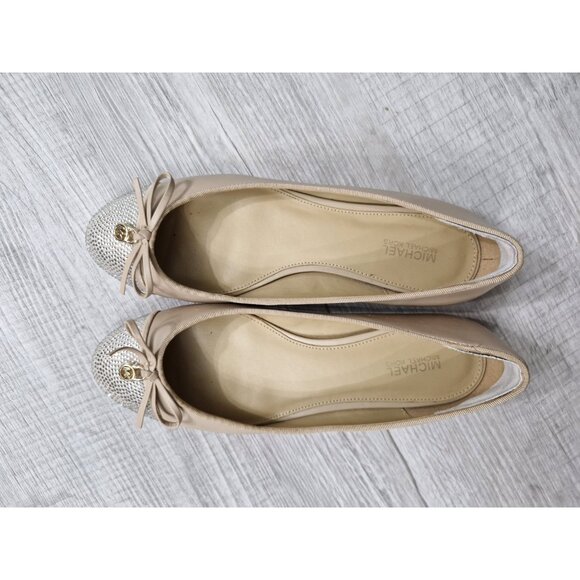 Michael Kors Silver glitter Front bow W/ Charms flat size 7-7.5M - Picture 9 of 16